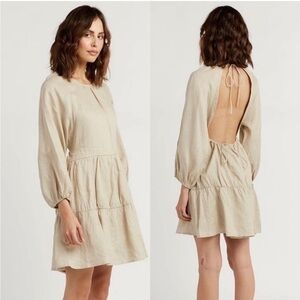 chinese dress ladies Elena Buttermilk Linen Mini Dress Amazon main image 0